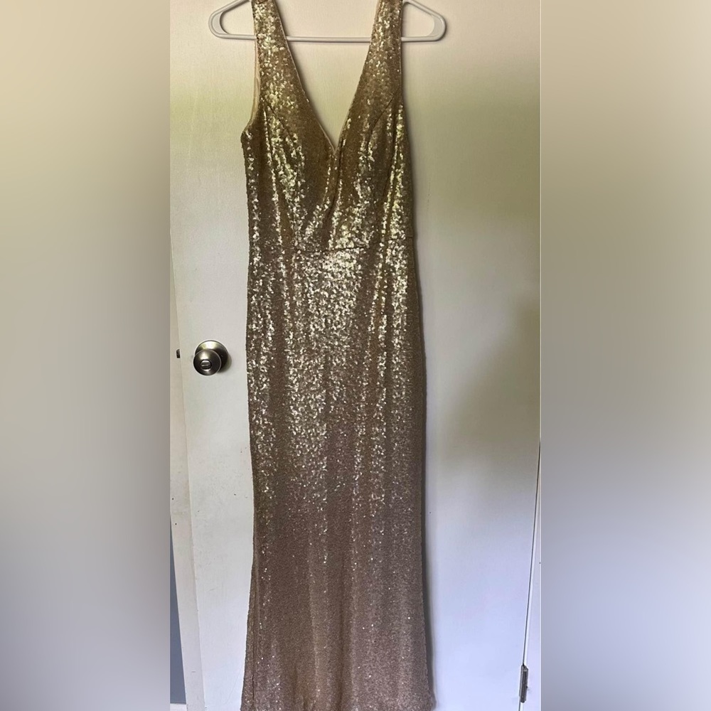 Dakota Sequin Champagne Gold Bridesmaids Dress